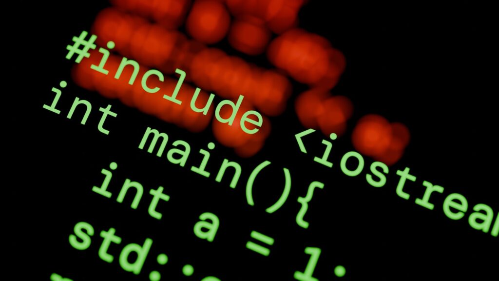 A close up of source code