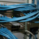 Organized network cables in a data center patch panel